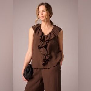 ELIE TAHARI | NWT ruffle sleeveless blouse | size xs